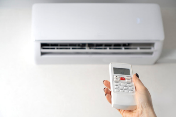 Air conditioner and remote in a Porter Ranch home